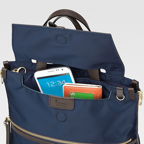 The open pocket right underneath the flap is handy for storing things you need quick access to, like a smartphone.